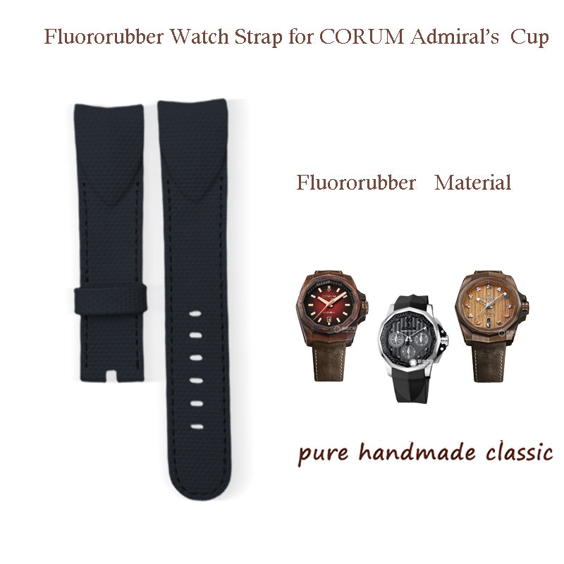 Fluororubber Watch Strap for CORUM Admiral’s Cup