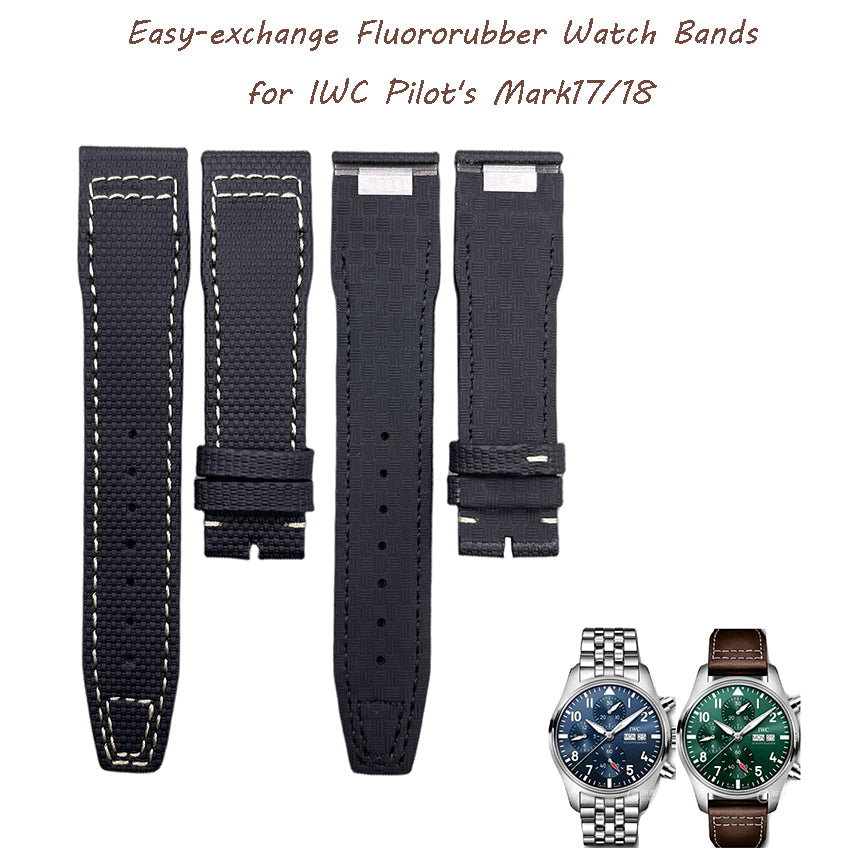 Fluororubber Watches Bands for IWC Pilot's With Easy-exchange System Mark1718