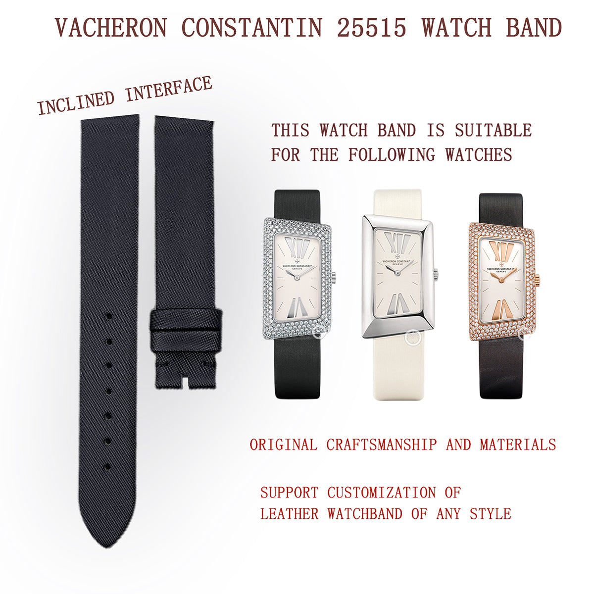 VACHERON CONSTANTIN 25155 25015 37010 WATCH BANDS STRAPS